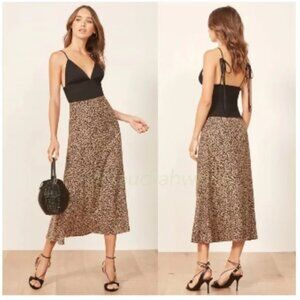Reformation Midi Bea Skirt- Animal Print- Leopard- Bengal- 4